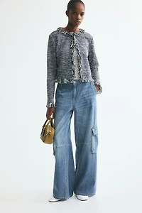 Wide-Leg Regular-Waist Cargo Jeans