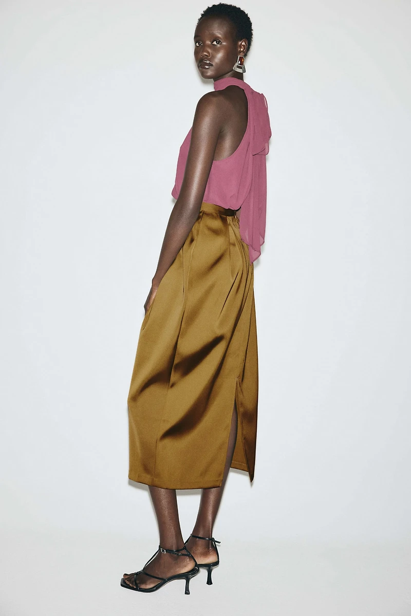 Jupe tulipe en satin