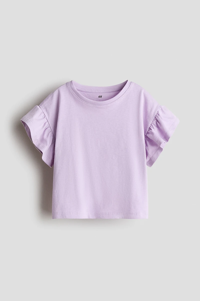 Flutter-Sleeved Cotton Top