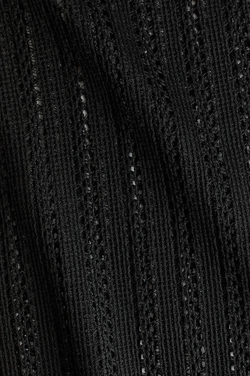 Wide-Leg Open-Knit Pants