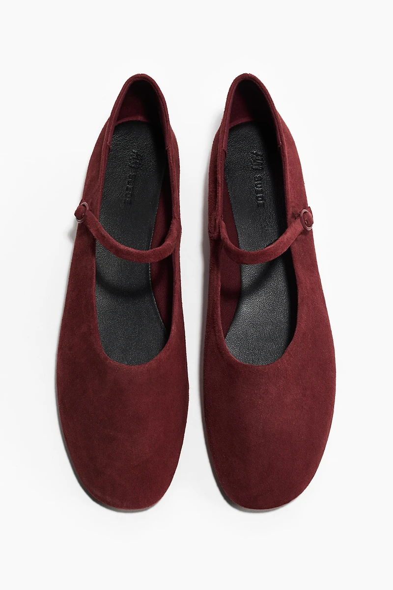 Suede Mary Jane Flats