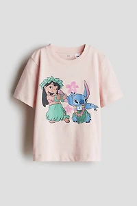 Cotton T-Shirt with Printed Motif