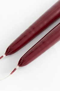 Lot de 2 bougies effilées à la finition brillante
