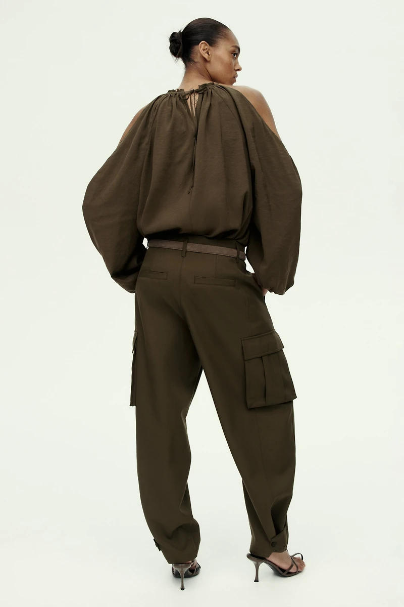 Pantalon cargo avec jambes tonneau