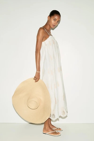 Eyelet-Embroidered Strappy Dress
