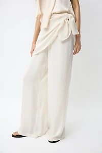 Scarf-Detail Chiffon Pants