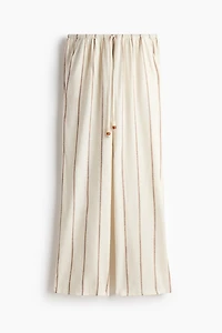 Linen-Blend Drawstring Pants