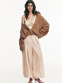 Lace-Trimmed Fine-Knit Top