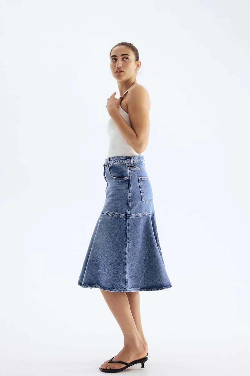 Flared Denim Skirt