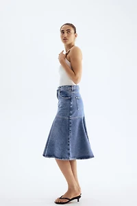 Flared Denim Skirt