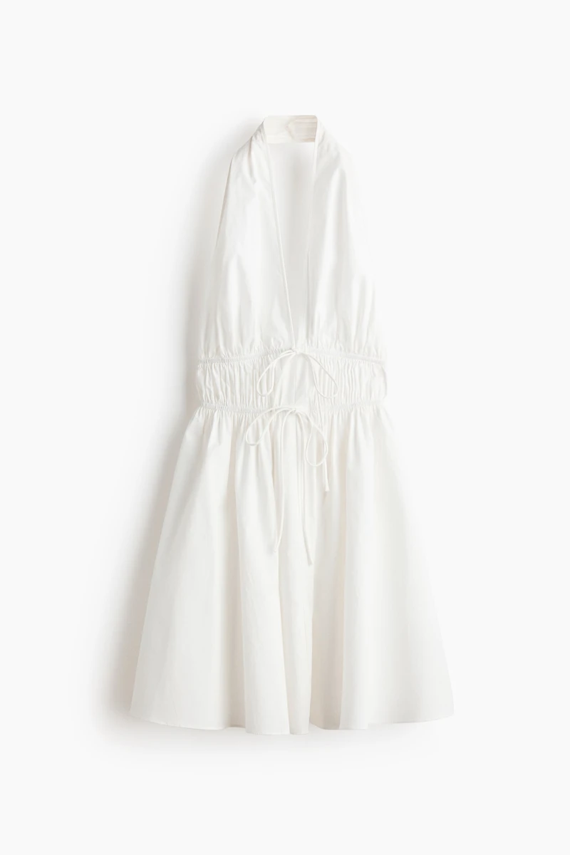 Drawstring-Detail Halterneck Dress