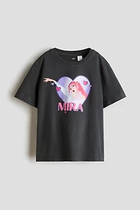 Cotton T-Shirt with Printed Motif