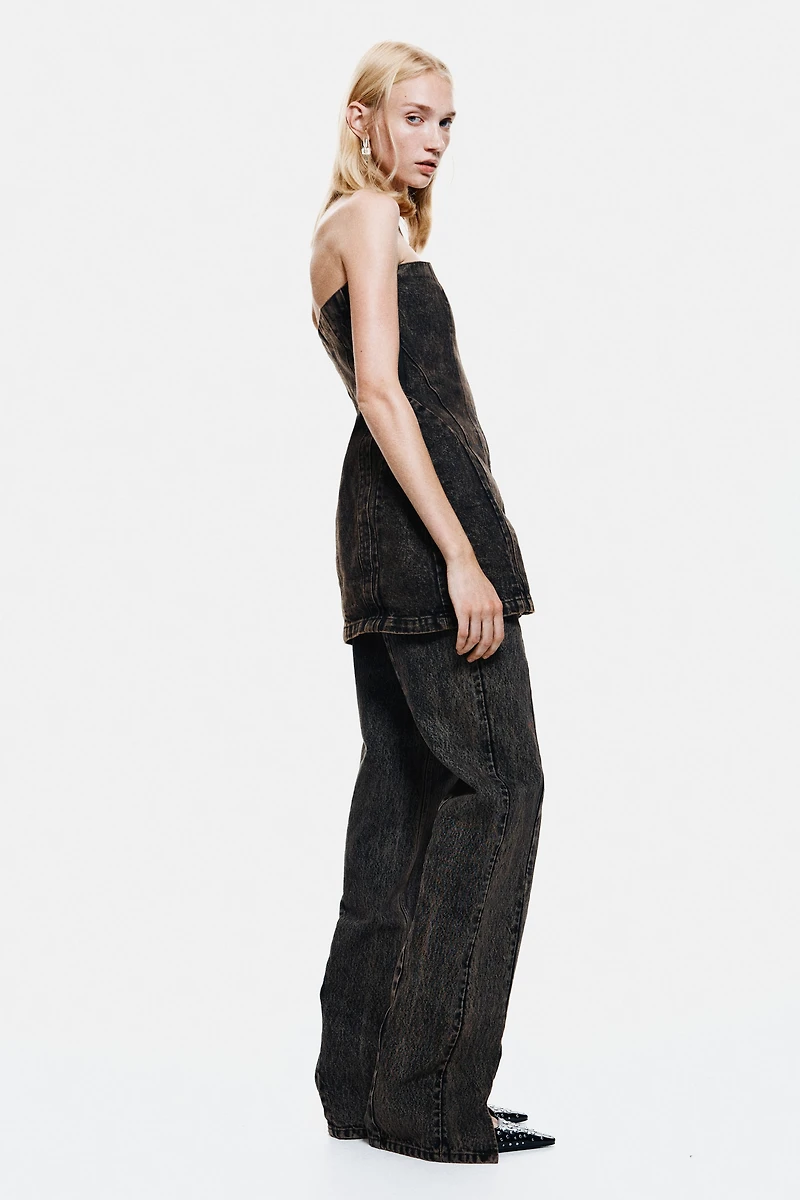 Slit-Hem Jeans