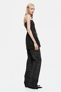 Slit-Hem Jeans