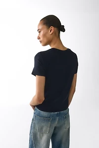 Button-Detail Viscose Top