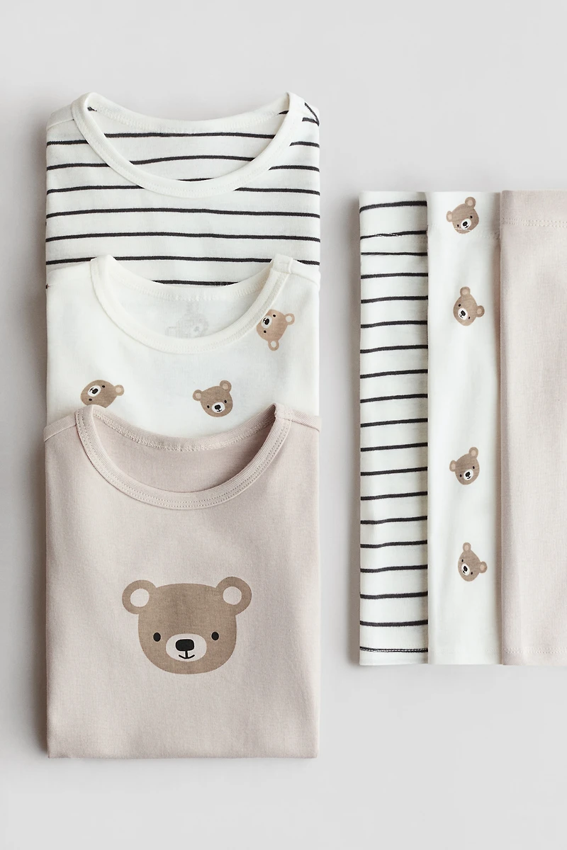 Lot de 3 pyjamas confortables en coton