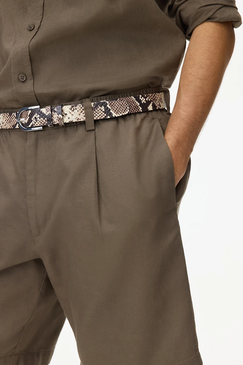 Short décontracté en lin mélangé