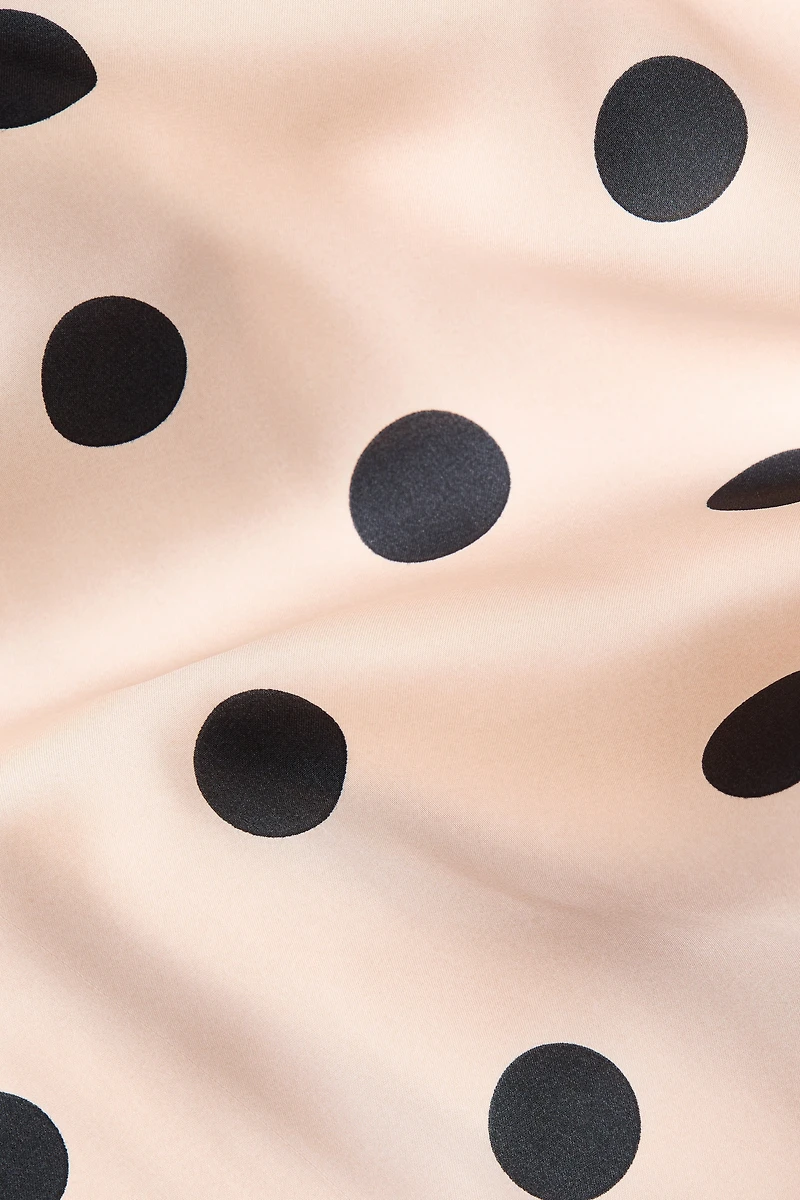 Flared-Skirt Satin Dress