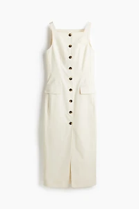 Long Button-Front Dress