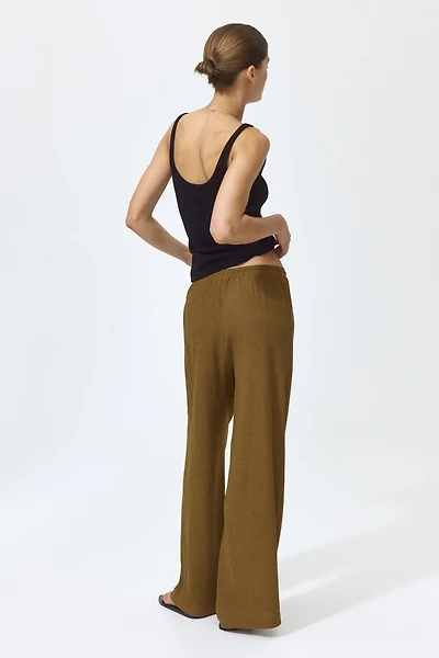 Wide-cut Pull-on Pants