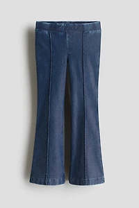 Pantalon taille élastique évasé en denim