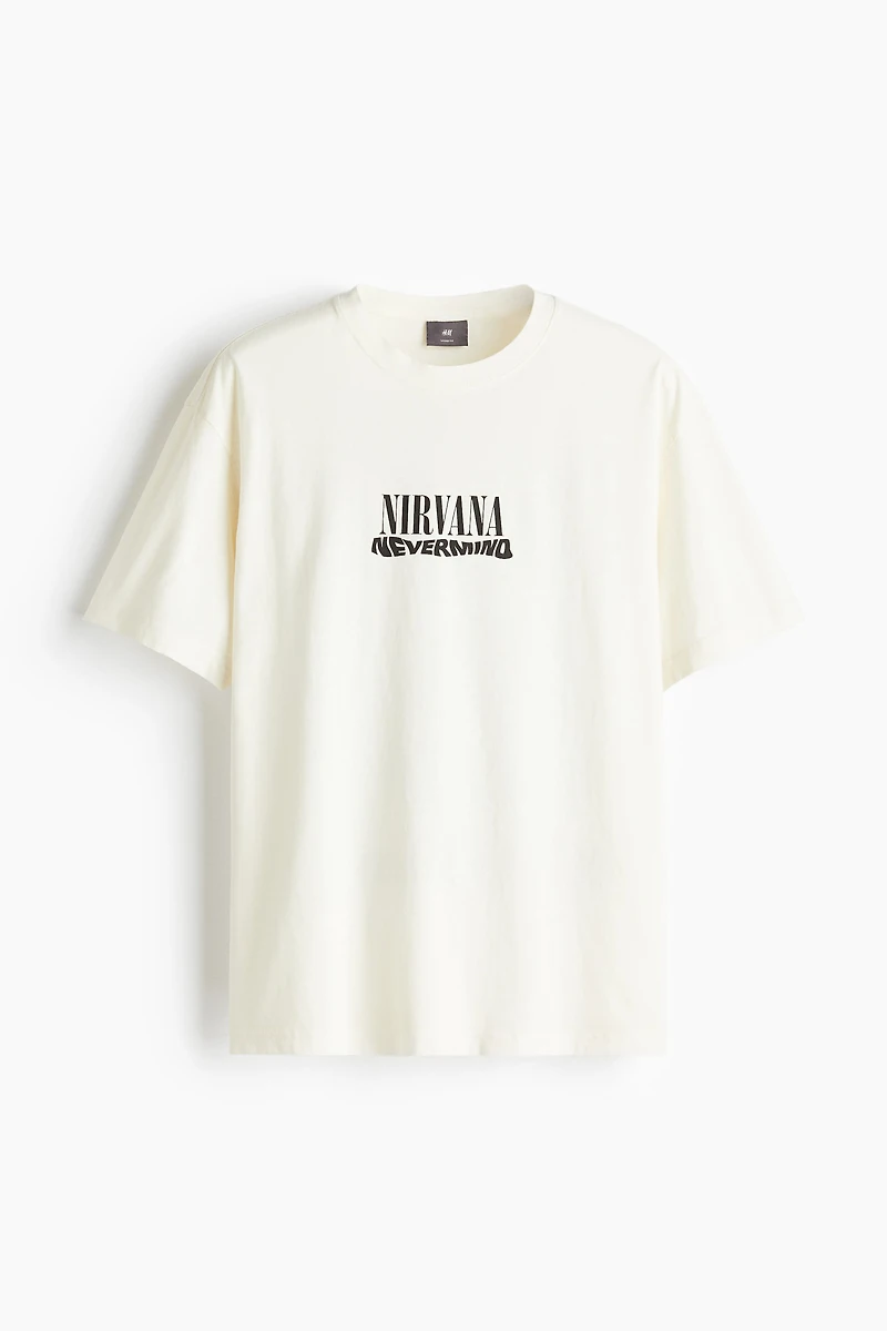 Loose Fit Vintage-Look Printed T-Shirt