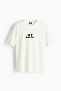 Loose Fit Vintage-Look Printed T-Shirt