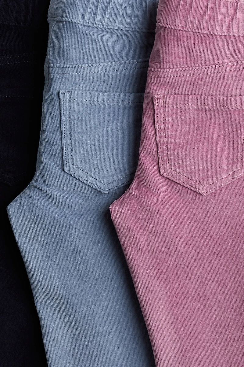 Lot de 3 collants-jeans en velours côtelé