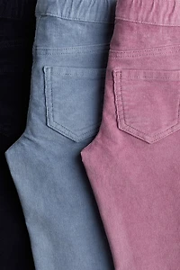 Lot de 3 collants-jeans en velours côtelé