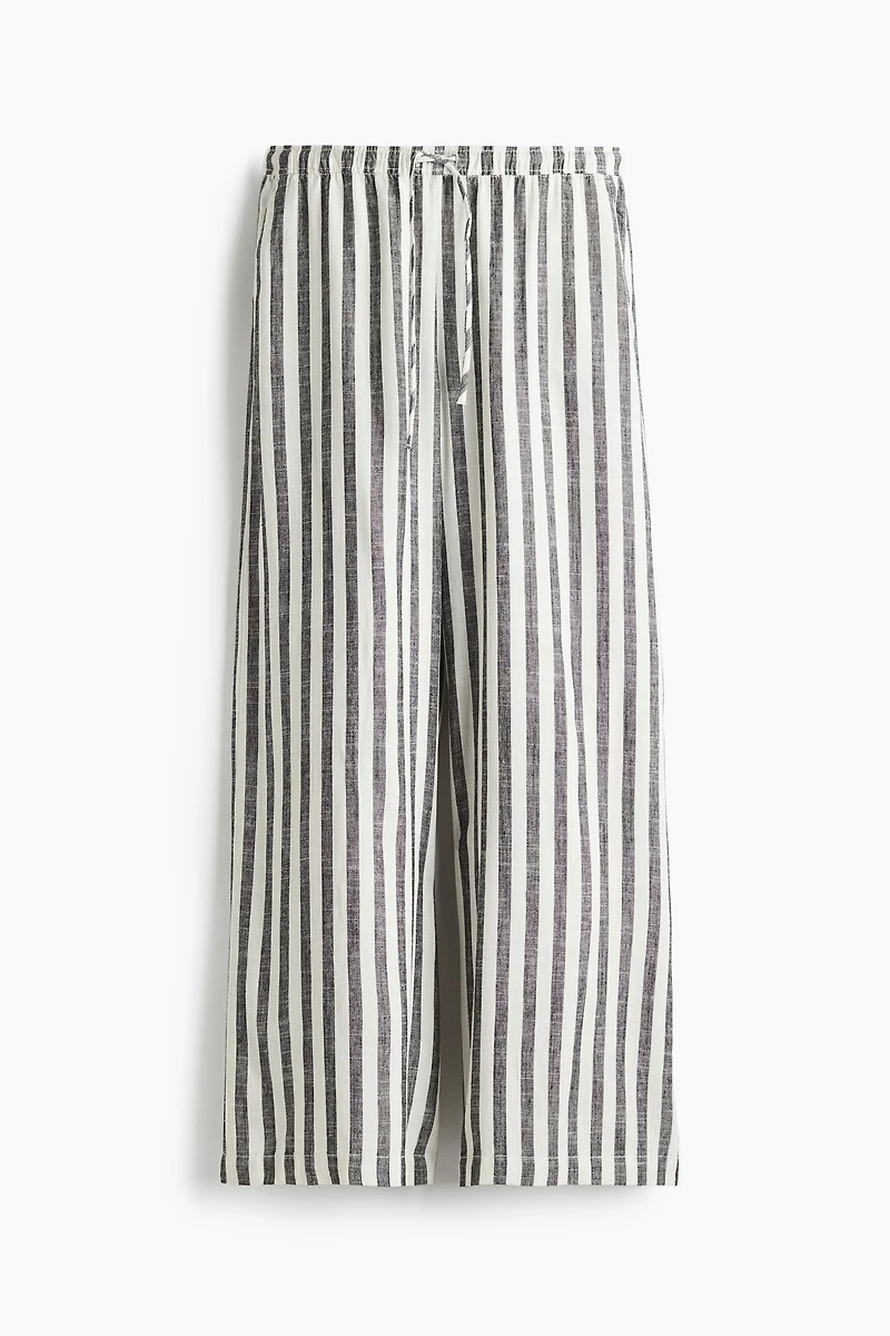 Linen-Blend Drawstring Pants