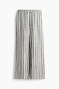 Linen-Blend Drawstring Pants