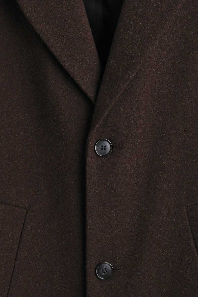 Single-Breasted Wool-Blend Coat