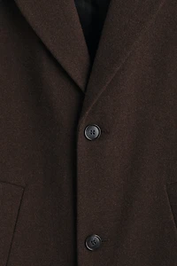 Single-Breasted Wool-Blend Coat