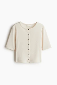 Ribbed Jersey Cardigan