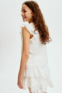 Cotton Skirt with Eyelet Embroidery