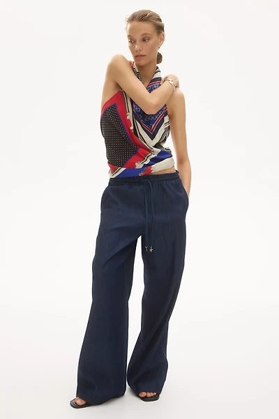 Wide-Cut Paper-Bag Pants