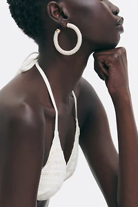 Fabric-Covered Hoop Earrings
