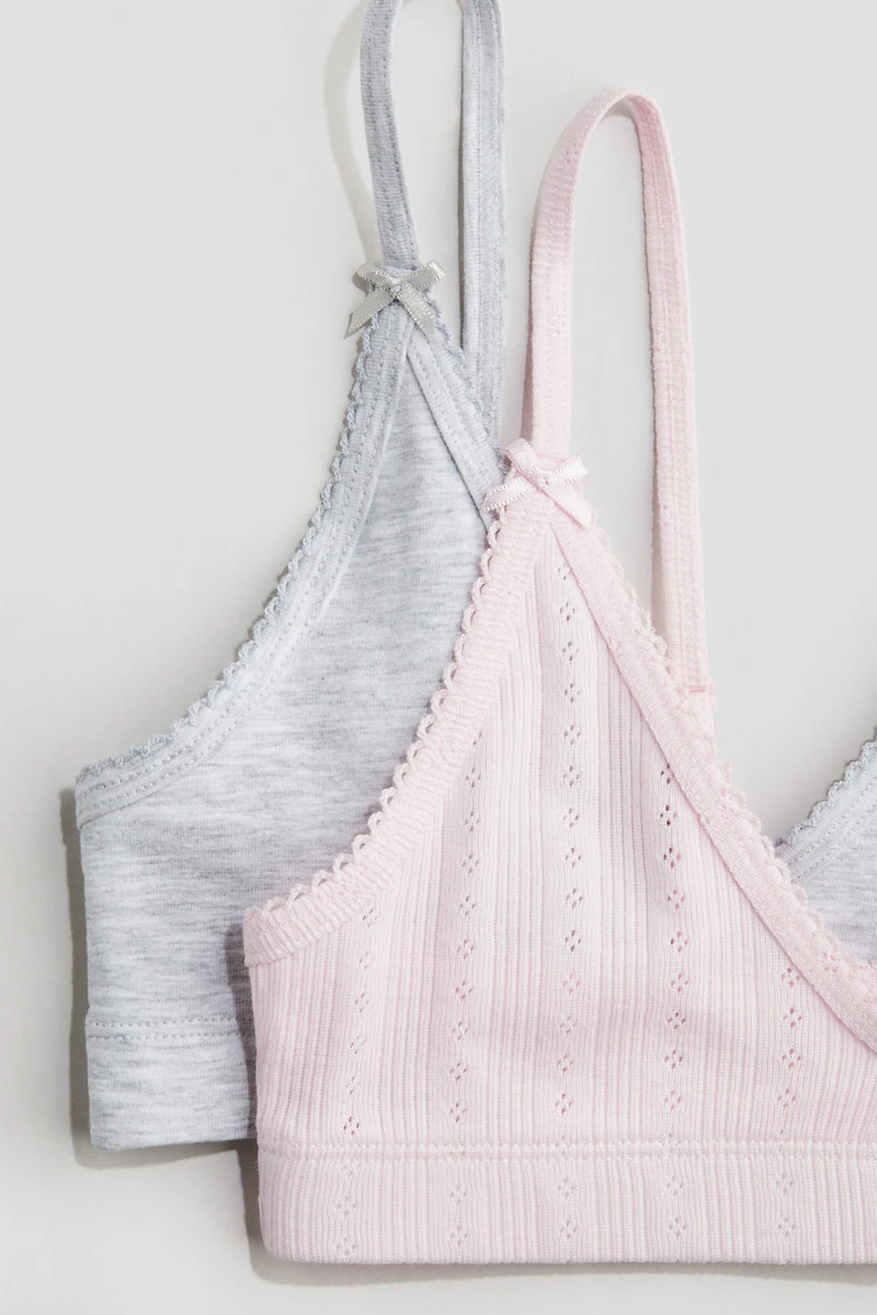 2-Pack Picot-Trimmed Crop Tops