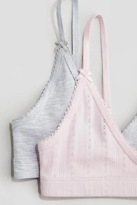 2-Pack Picot-Trimmed Crop Tops