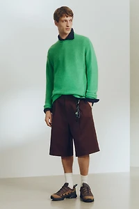 Chandail ample en point mousse de laine mélangée