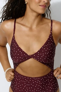 Padded-Cup High-Leg Swimsuit