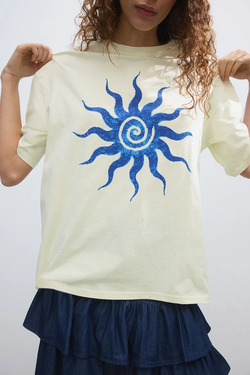 Oversized T-Shirt with Printed Motif