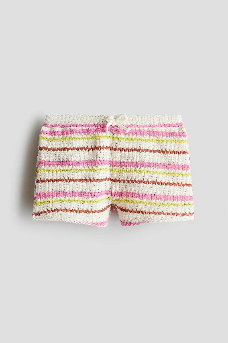 Short en tricot texturé