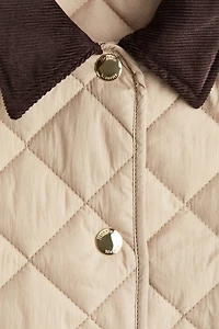 Quilted Jacket with Corduroy Collar
