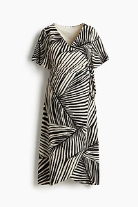 MAMA Crinkled Wrap Dress