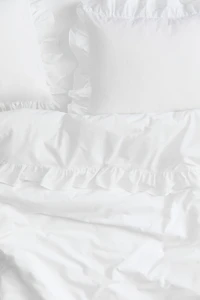 Housse de couette volantée lit double