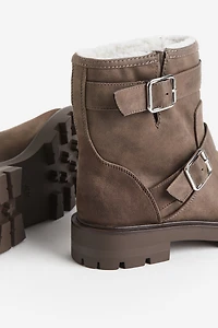 Teddy-lined Biker Boots