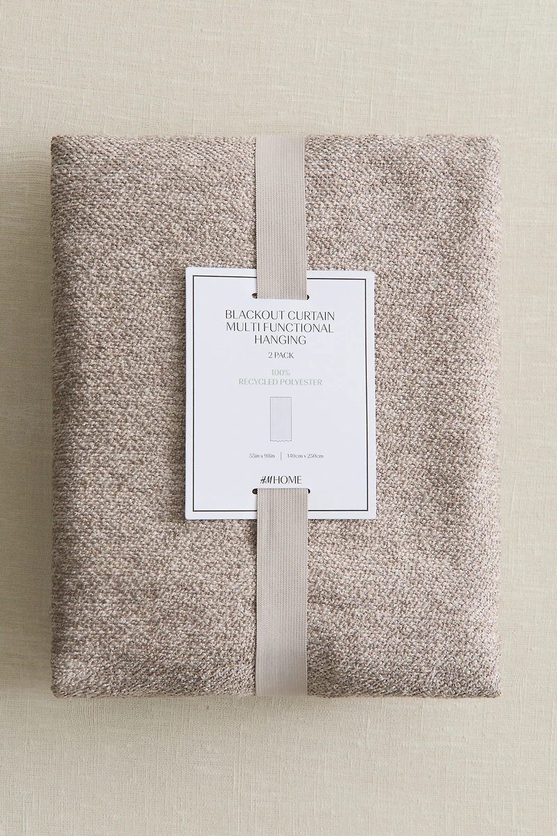 2-Pack Bouclé Blackout Curtain Panels
