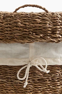 Très grand panier à linge en jonc de mer