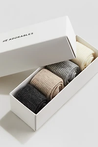 Lot de 4 paires chaussettes en laine mélangée